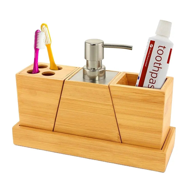 Accesorio de baño de bambú