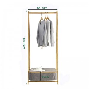 Nuevo diseño de estante de bambú Muebles de la cama ropa de ropa de ropa con cesta de almacenamiento