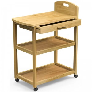 Estante abierto para la tienda PREPARACIÓN DE PREPARACIÓN CARRO DE ALMACENA DE BAMBOO CAR